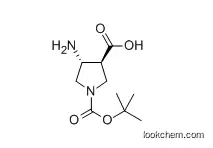 Molecular Structure of 369623-85-8 (TRANS-4-AMINO-1-BOC-PYRROLIDINE-3-CARBOXYLIC ACID)